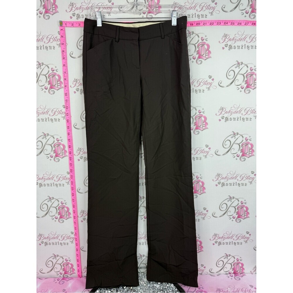 Theory Dark Brown Straight-Leg Dress Pants